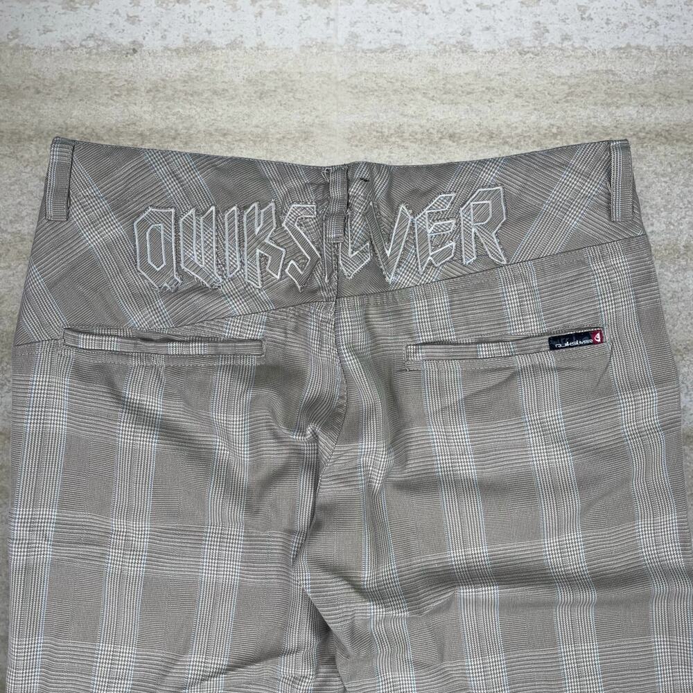 Vintage Y2K Quiksilver Pants 36x32 Regular Straight Leg Fit Plaid Tan - Picture 3 of 4